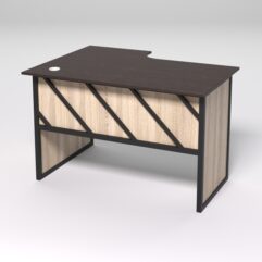 Стол эргономичный офисный СЭ-16 (правосторонний) СТРОНГ в стиле ЛОФТ декор №2, Дуб Венге и Дуб Сонома