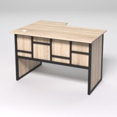 Стол эргономичный офисный СЭ-16 (правосторонний) СТРОНГ в стиле ЛОФТ декор №3, Дуб Сонома