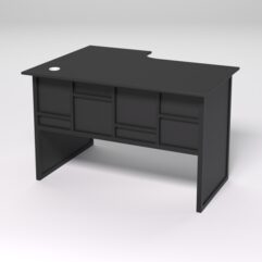 Стол эргономичный офисный СЭ-16 (правосторонний) СТРОНГ в стиле ЛОФТ декор №3, Черный