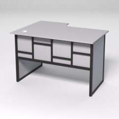 Стол эргономичный офисный СЭ-16 (правосторонний) СТРОНГ в стиле ЛОФТ декор №3, Серый