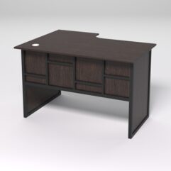 Стол эргономичный офисный СЭ-16 (правосторонний) СТРОНГ в стиле ЛОФТ декор №3, Дуб Венге