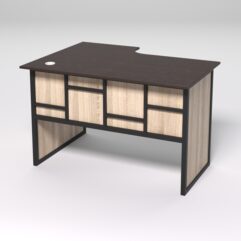 Стол эргономичный офисный СЭ-16 (правосторонний) СТРОНГ в стиле ЛОФТ декор №3, Дуб Венге и Дуб Сонома