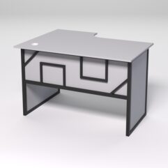 Стол эргономичный офисный СЭ-16 (правосторонний) СТРОНГ в стиле ЛОФТ декор №4, Серый