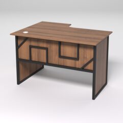 Стол эргономичный офисный СЭ-16 (правосторонний) СТРОНГ в стиле ЛОФТ декор №4, Орех