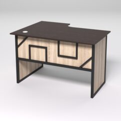 Стол эргономичный офисный СЭ-16 (правосторонний) СТРОНГ в стиле ЛОФТ декор №4, Дуб Венге и Дуб Сонома