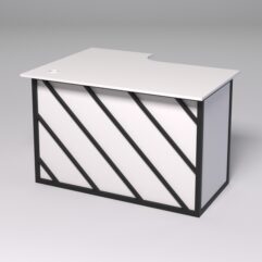 Стол эргономичный офисный СЭ-16А (правосторонний) СТРОНГ в стиле ЛОФТ декор №2, Белый