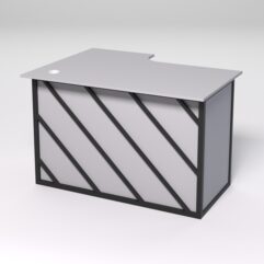 Стол эргономичный офисный СЭ-16А (правосторонний) СТРОНГ в стиле ЛОФТ декор №2, Серый