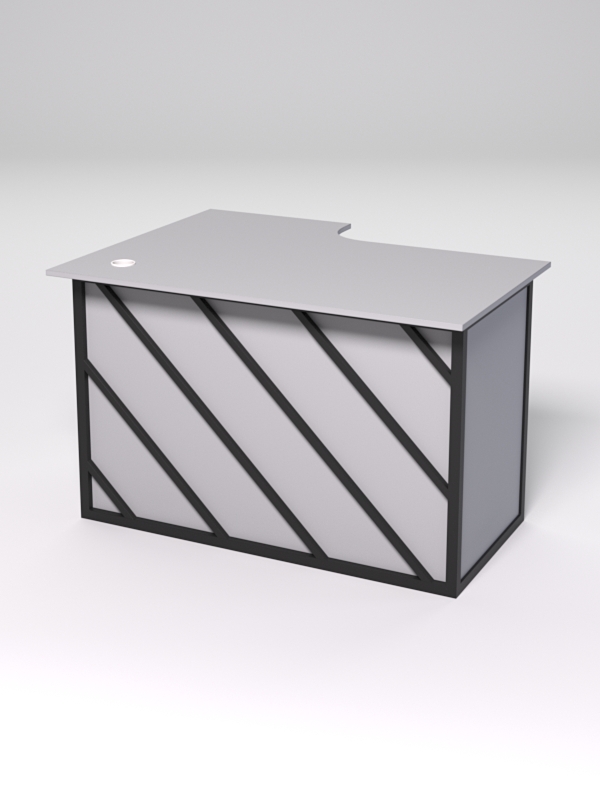 Стол эргономичный офисный СЭ-16А (правосторонний) СТРОНГ в стиле ЛОФТ декор №2, Серый