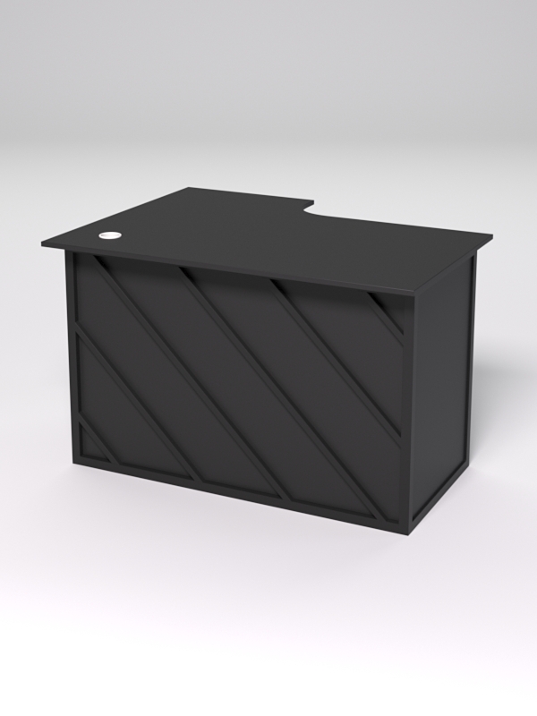 Стол эргономичный офисный СЭ-16А (правосторонний) СТРОНГ в стиле ЛОФТ декор №2, Черный