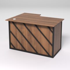 Стол эргономичный офисный СЭ-16А (правосторонний) СТРОНГ в стиле ЛОФТ декор №2, Орех