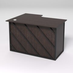 Стол эргономичный офисный СЭ-16А (правосторонний) СТРОНГ в стиле ЛОФТ декор №2, Дуб Венге