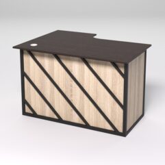 Стол эргономичный офисный СЭ-16А (правосторонний) СТРОНГ в стиле ЛОФТ декор №2, Дуб Венге и Дуб Сонома