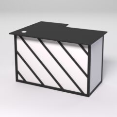 Стол эргономичный офисный СЭ-16А (правосторонний) СТРОНГ в стиле ЛОФТ декор №2, Черный и Белый