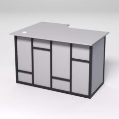 Стол эргономичный офисный СЭ-16А (правосторонний) СТРОНГ в стиле ЛОФТ декор №3, Серый