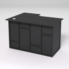 Стол эргономичный офисный СЭ-16А (правосторонний) СТРОНГ в стиле ЛОФТ декор №3, Черный