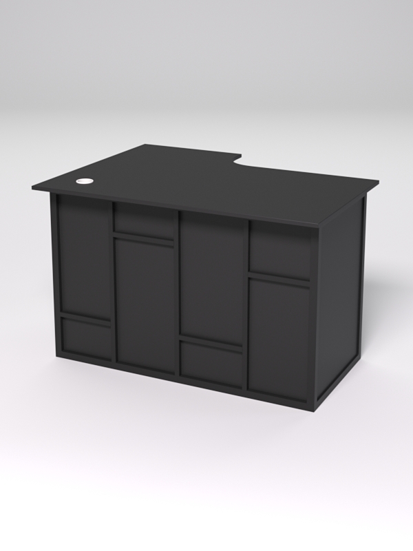 Стол эргономичный офисный СЭ-16А (правосторонний) СТРОНГ в стиле ЛОФТ декор №3, Черный