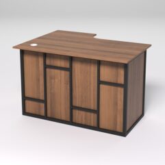 Стол эргономичный офисный СЭ-16А (правосторонний) СТРОНГ в стиле ЛОФТ декор №3, Орех