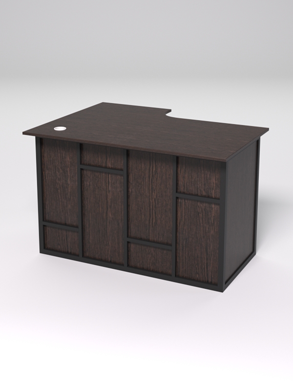 Стол эргономичный офисный СЭ-16А (правосторонний) СТРОНГ в стиле ЛОФТ декор №3, Дуб Венге