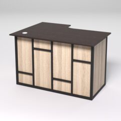 Стол эргономичный офисный СЭ-16А (правосторонний) СТРОНГ в стиле ЛОФТ декор №3, Дуб Венге и Дуб Сонома