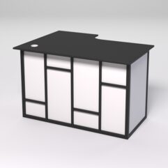 Стол эргономичный офисный СЭ-16А (правосторонний) СТРОНГ в стиле ЛОФТ декор №3, Черный и Белый