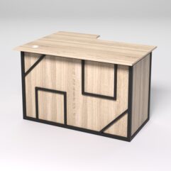 Стол эргономичный офисный СЭ-16А (правосторонний) СТРОНГ в стиле ЛОФТ декор №4, Дуб Сонома