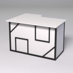 Стол эргономичный офисный СЭ-16А (правосторонний) СТРОНГ в стиле ЛОФТ декор №4, Белый