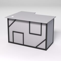 Стол эргономичный офисный СЭ-16А (правосторонний) СТРОНГ в стиле ЛОФТ декор №4, Серый