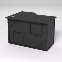 Стол эргономичный офисный СЭ-16А (правосторонний) СТРОНГ в стиле ЛОФТ декор №4, Черный