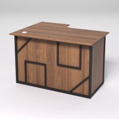 Стол эргономичный офисный СЭ-16А (правосторонний) СТРОНГ в стиле ЛОФТ декор №4, Орех