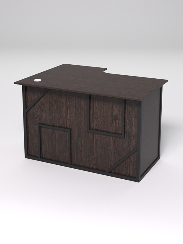 Стол эргономичный офисный СЭ-16А (правосторонний) СТРОНГ в стиле ЛОФТ декор №4, Дуб Венге