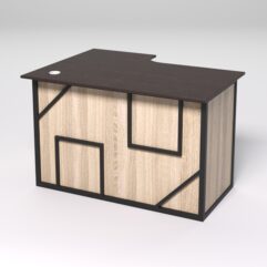 Стол эргономичный офисный СЭ-16А (правосторонний) СТРОНГ в стиле ЛОФТ декор №4, Дуб Венге и Дуб Сонома