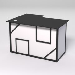 Стол эргономичный офисный СЭ-16А (правосторонний) СТРОНГ в стиле ЛОФТ декор №4, Черный и Белый