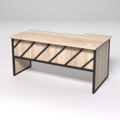 Стол эргономичный офисный СЭ-17 (левосторонний) СТРОНГ в стиле ЛОФТ декор №2, Дуб Сонома