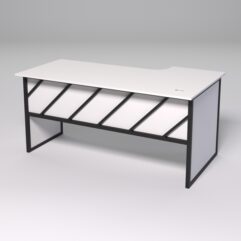 Стол эргономичный офисный СЭ-17 (левосторонний) СТРОНГ в стиле ЛОФТ декор №2, Белый