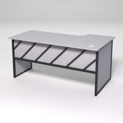 Стол эргономичный офисный СЭ-17 (левосторонний) СТРОНГ в стиле ЛОФТ декор №2, Серый