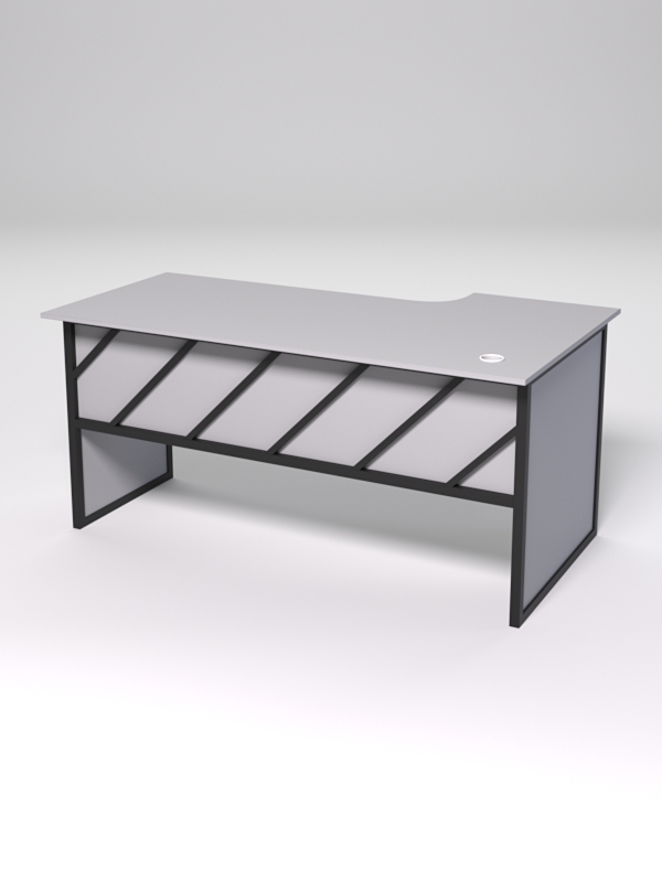 Стол эргономичный офисный СЭ-17 (левосторонний) СТРОНГ в стиле ЛОФТ декор №2, Серый