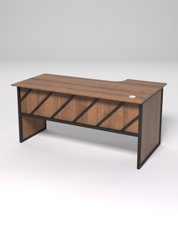 Стол эргономичный офисный СЭ-17 (левосторонний) СТРОНГ в стиле ЛОФТ декор №2, Орех