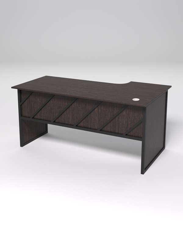 Стол эргономичный офисный СЭ-17 (левосторонний) СТРОНГ в стиле ЛОФТ декор №2, Дуб Венге