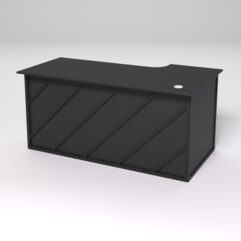 Стол эргономичный офисный СЭ-17А (левосторонний) СТРОНГ в стиле ЛОФТ декор №2, Черный