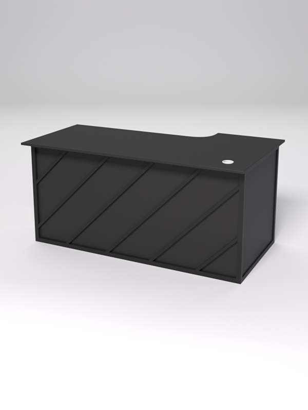 Стол эргономичный офисный СЭ-17А (левосторонний) СТРОНГ в стиле ЛОФТ декор №2, Черный