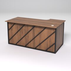 Стол эргономичный офисный СЭ-17А (левосторонний) СТРОНГ в стиле ЛОФТ декор №2, Орех