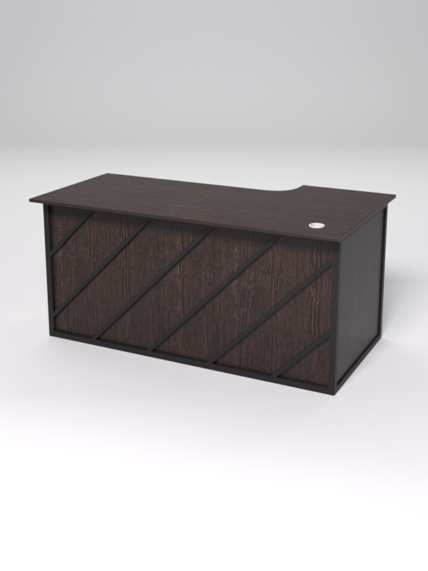 Стол эргономичный офисный СЭ-17А (левосторонний) СТРОНГ в стиле ЛОФТ декор №2, Дуб Венге