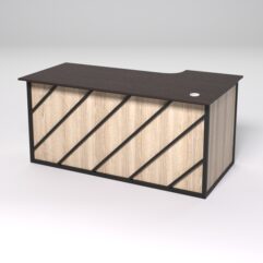 Стол эргономичный офисный СЭ-17А (левосторонний) СТРОНГ в стиле ЛОФТ декор №2, Дуб Венге и Дуб Сонома