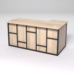 Стол эргономичный офисный СЭ-17А (левосторонний) СТРОНГ в стиле ЛОФТ декор №3, Дуб Сонома