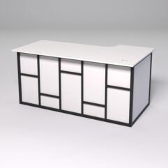 Стол эргономичный офисный СЭ-17А (левосторонний) СТРОНГ в стиле ЛОФТ декор №3, Белый