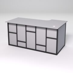 Стол эргономичный офисный СЭ-17А (левосторонний) СТРОНГ в стиле ЛОФТ декор №3, Серый