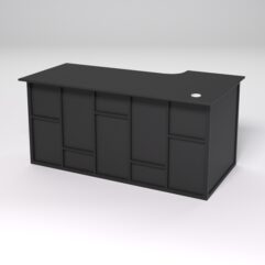 Стол эргономичный офисный СЭ-17А (левосторонний) СТРОНГ в стиле ЛОФТ декор №3, Черный