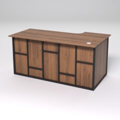 Стол эргономичный офисный СЭ-17А (левосторонний) СТРОНГ в стиле ЛОФТ декор №3, Орех