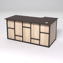 Стол эргономичный офисный СЭ-17А (левосторонний) СТРОНГ в стиле ЛОФТ декор №3, Дуб Венге и Дуб Сонома