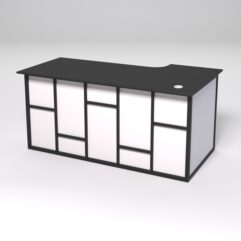 Стол эргономичный офисный СЭ-17А (левосторонний) СТРОНГ в стиле ЛОФТ декор №3, Черный и Белый